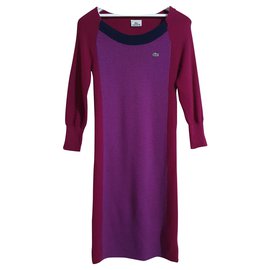 Vestido de lana Lacoste morado talla 38