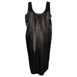 Vestido slip de satén Hugo Boss Gris Metalizado