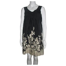 Temperley London A-Linie Seidenkleid schwarz creme