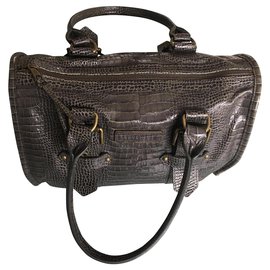 Borsa Longchamp Kate Moss in pelle grigio scuro