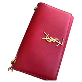 Sac à main Yves Saint Laurent Kate Monogramme Rouge en Cuir