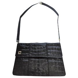 Borsa Pierre Cardin in pelle nera effetto coccodrillo