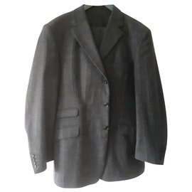 Traje Cerruti 1881 de lana gris y azul a cuadros