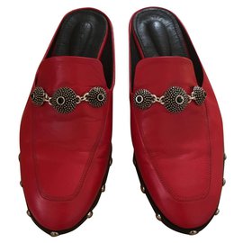 Mules de piel roja The Kooples