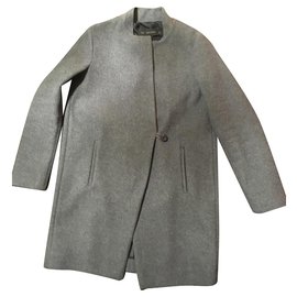 Abrigo de lana y acrílico Zara gris