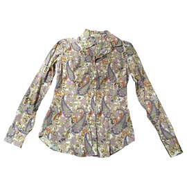 Camicia Etro attillata in cotone beige khaki