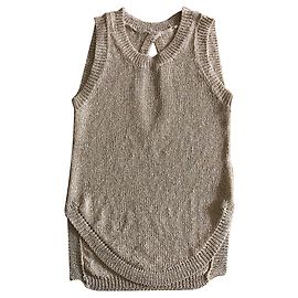 Autre Marque ärmelloses Netzoberteil Lurex soft gold T. 36