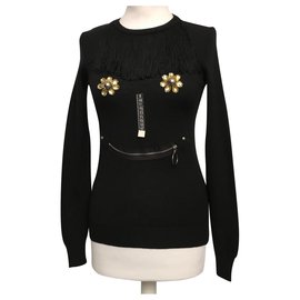 Moschino Cheap And Chic Schwarzer Wollstrickpullover