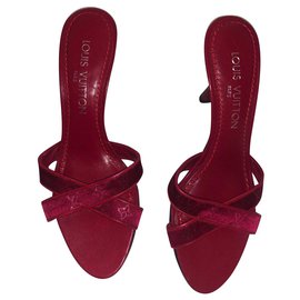 Mule Louis Vuitton Satin Rosso Scuro 36.5