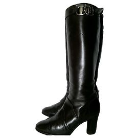 Salvatore Ferragamo Lederstiefel Dunkelbraun