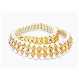 Autre Marque Collana Girocollo con Perle Coltivate Oro Giallo e Diamanti