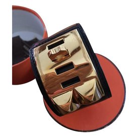 Hermès Dog Collar Bracelet Black Leather Gold Hardware