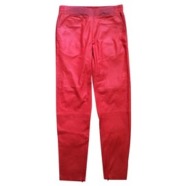 Pantalones de cuero rojos Drome
