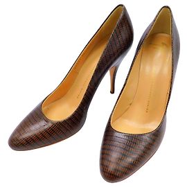 Décolleté Giuseppe Zanotti in pelle di serpente marrone