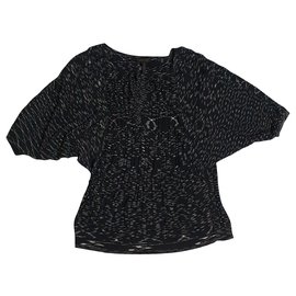 Blusa Bcbg Max Azria de seda y algodón negra