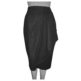 Falda Max Mara de lana y angora gris
