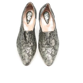 Scarpe Oxford Bloch in Pelle Nera e Oro