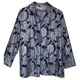 Autre Marque Camisa chaqueta de lurex plateada