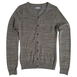 Samsoe & Samsoe Aino Strickjacke Grün Creme Mel Wolle