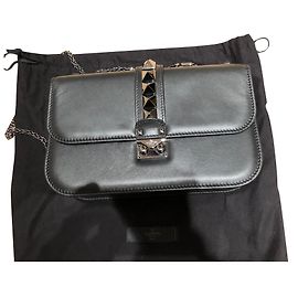 Borsa a mano Valentino Glam Rock in pelle nera