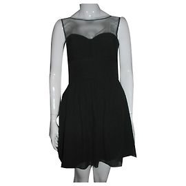 Vestido de cóctel de seda Phoebe Bcbg Max Azria negro