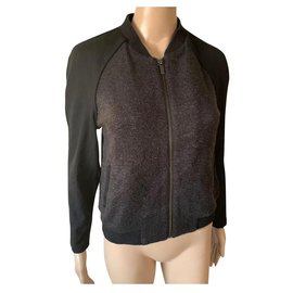 Banana Republic Strickjacke aus Baumwolle und Viskose Schwarz Grau