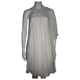 Marchesa Seidenkleid mit Überzug aus Seidenchiffon