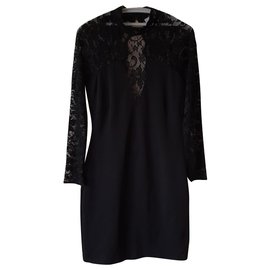 Samsoe & Samsoe Kjole Kleid schwarze Spitze