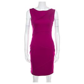 Escada Hot Lava Kleid Pintuck Fuchsia