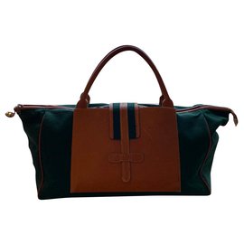 Borsa weekend 48H Delvaux Verde in Tela