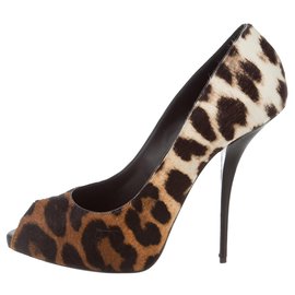 Giuseppe Zanotti Peeptoes stile pelle di leopardo