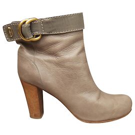 Botines Chloé de cuero color topo talla 40