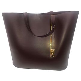 Borsa Tote Sophie Hulme in Pelle Rosso Scuro