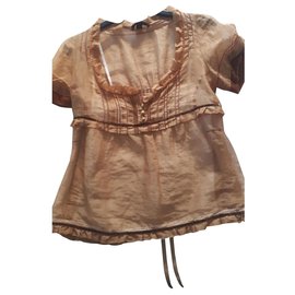 Top de seda Louis Vuitton Caramelo