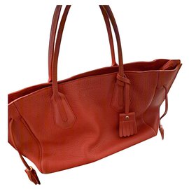 Borsa a mano Longchamp Penelope in pelle Corallo