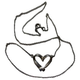 Collana inconnue in argento cuore aperto 46 cm
