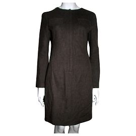 Jil Sander Wollmischkleid in Braun