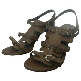Sergio Rossi Ledersandalen mit hohen Absätzen