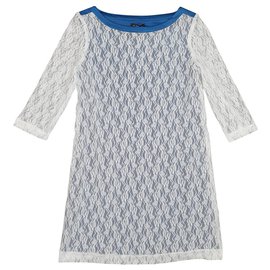 Byblos Spitzenkleid in Weiß und Blau