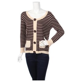 Day Birger & Mikkelsen Strickjacke Braun Beige Baumwolle Wolle
