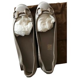 Ballerine Gucci in satin grigio