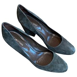 Sergio Rossi Pumps Wildleder Dunkelgrün Größe 40.5