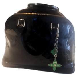 Borsa a mano Louis Vuitton Alma in vernice nera