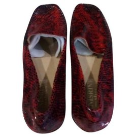 Autre Marque Mocassini Nisrine in pelle esotica bordeaux
