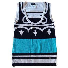 Chanel Kaschmir Top Mehrfarbig