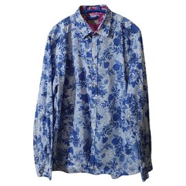 Camicia Ted Baker floreale in cotone blu