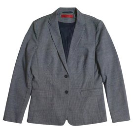 Blazer Hugo Boss Grigio Lana Viscosa