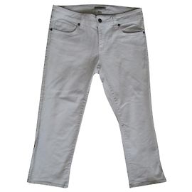 Pantalones 7/8 Burberry de algodón blanco