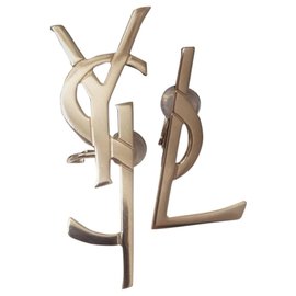 Orecchini Ear Cuff Saint Laurent Oro Acciaio