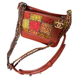 Chanel Gabrielle Tasche aus Leder und Tweed mehrfarbig